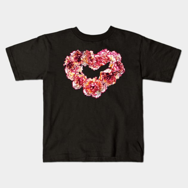 Carnations - Carnation Heart Kids T-Shirt by SusanSavad